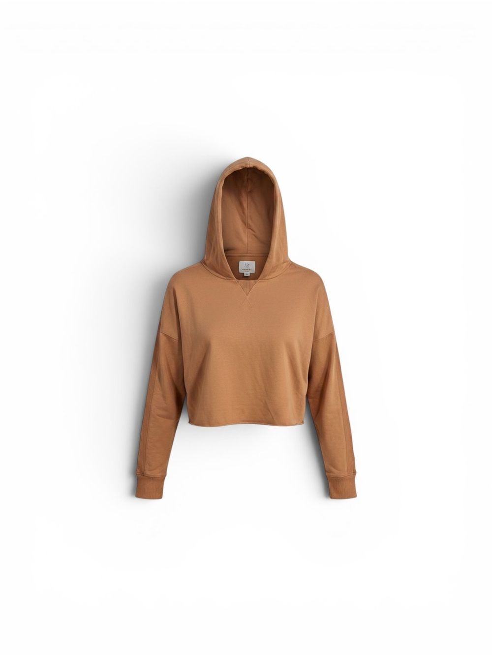 Aerie Offline Cotton Modal Blend Rusty Peach Cropped Over The Top Hoodie Medium